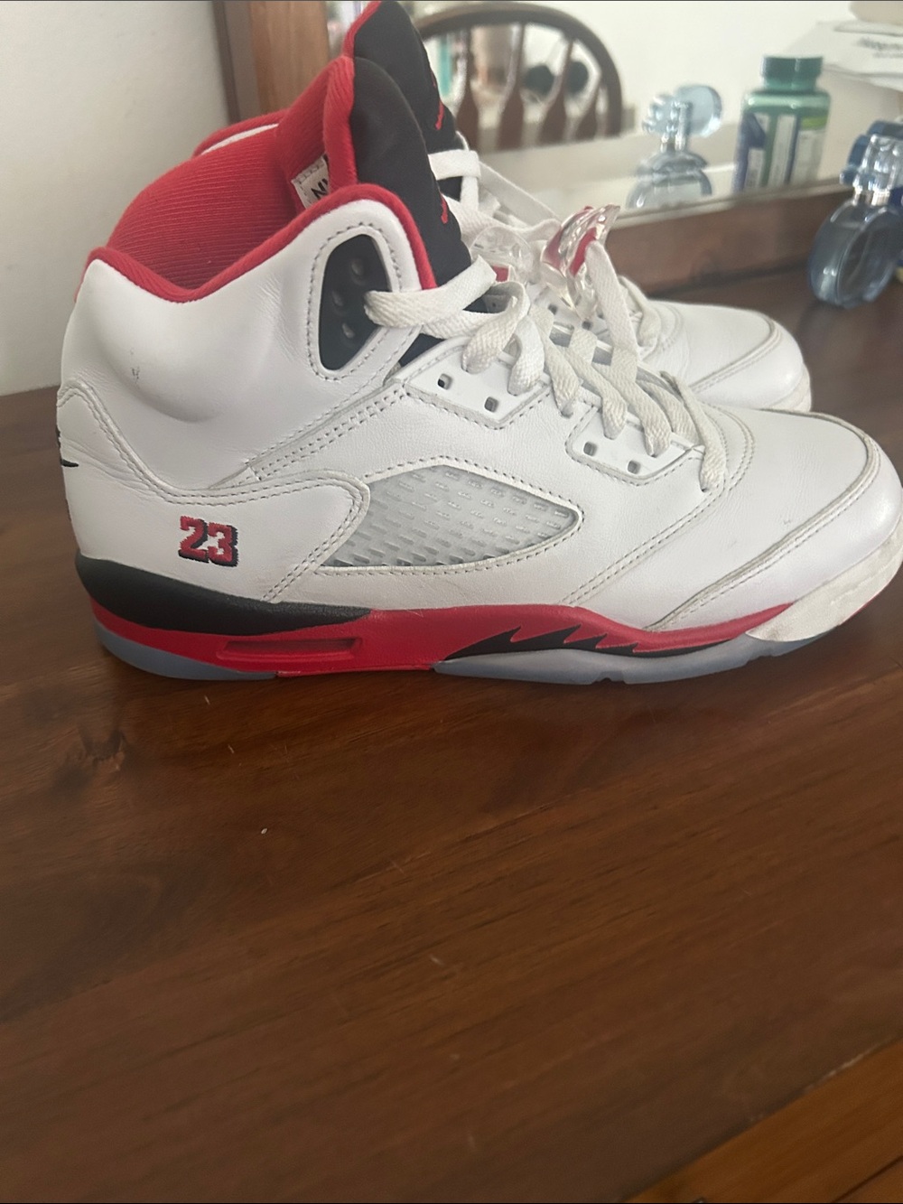 Jordan Kids' Retro 5 Sneakers - White/Red/Black